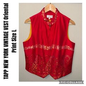 TAPP NEW YORK VINTAGE VEST Oriental Print Size L